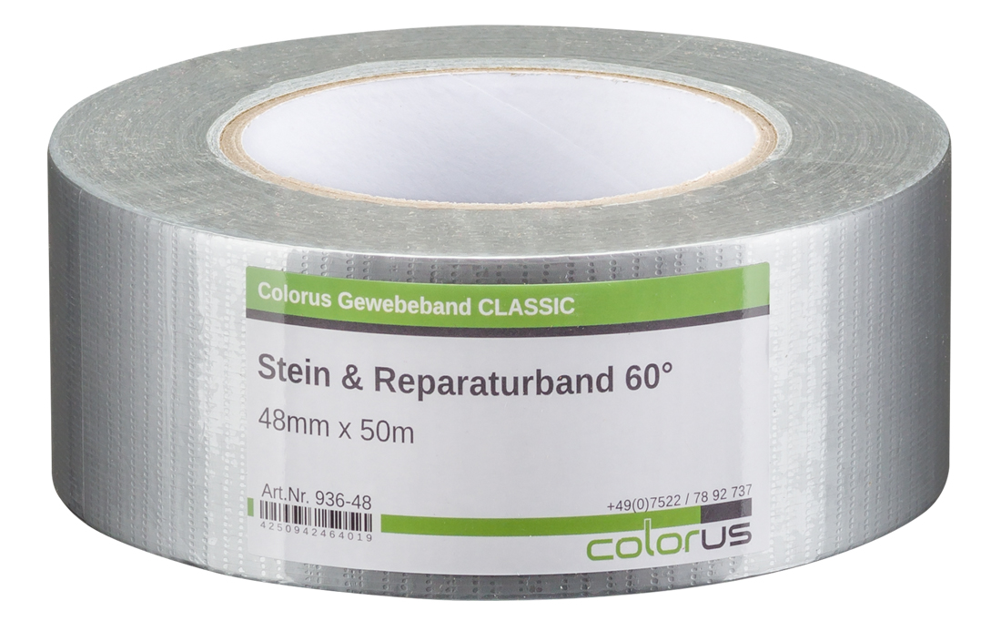 Colorus Profi Gewebeband 60° Reparaturband silber 50m
